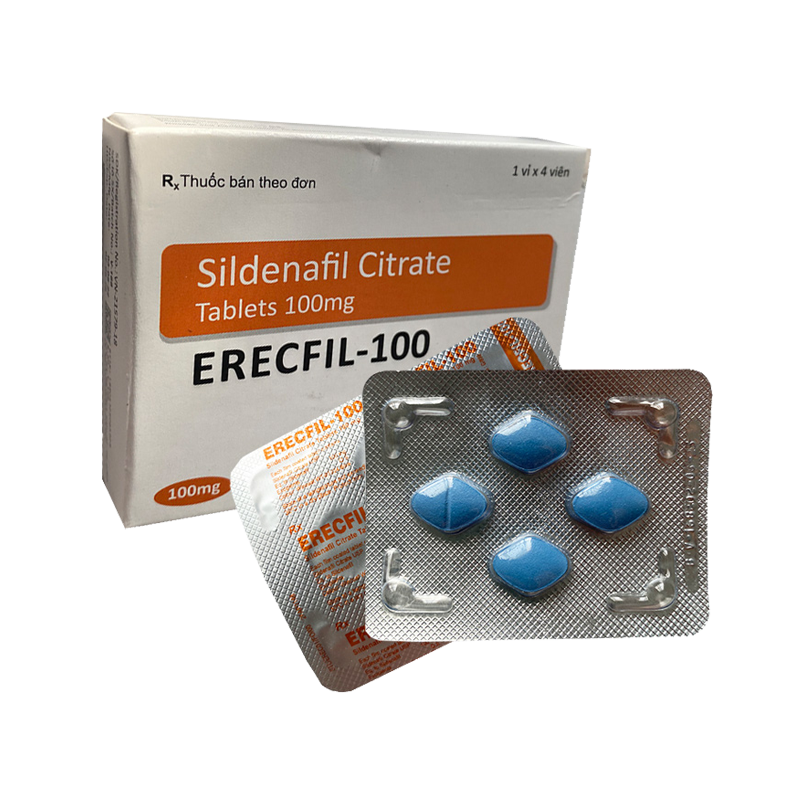 Erecfil-100 Sildenafil Citrate 100mg cường dương kéo dài thời gian chống xuất tinh sớm